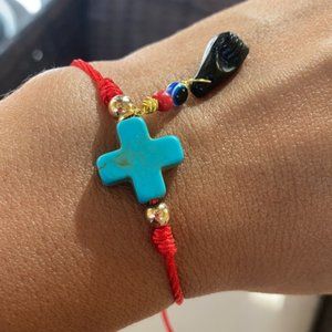 Azabache evil eye 🧿 Cross protection bracelet